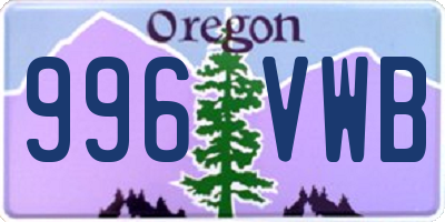 OR license plate 996VWB