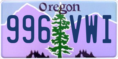 OR license plate 996VWI