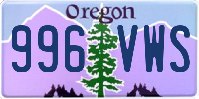 OR license plate 996VWS