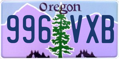 OR license plate 996VXB
