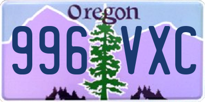 OR license plate 996VXC