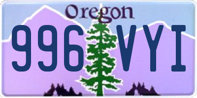 OR license plate 996VYI