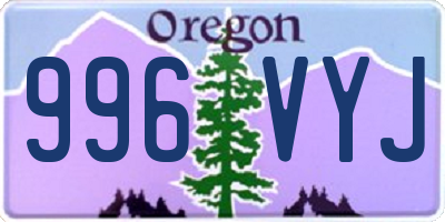 OR license plate 996VYJ