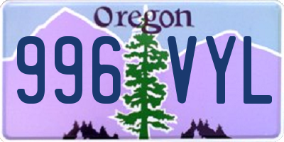 OR license plate 996VYL