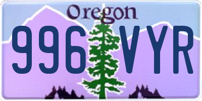 OR license plate 996VYR