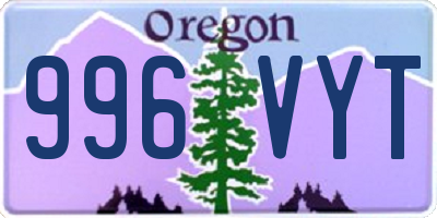 OR license plate 996VYT