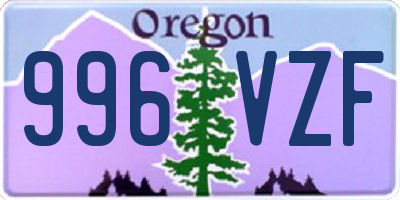 OR license plate 996VZF