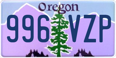 OR license plate 996VZP