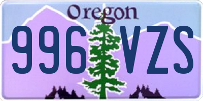 OR license plate 996VZS