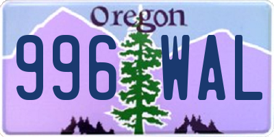 OR license plate 996WAL