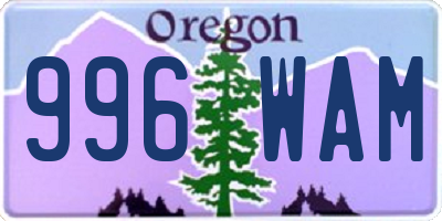 OR license plate 996WAM
