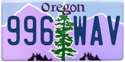 OR license plate 996WAV