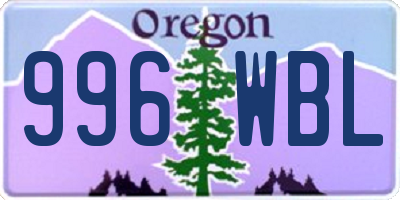 OR license plate 996WBL