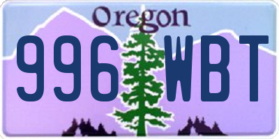 OR license plate 996WBT