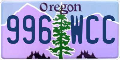 OR license plate 996WCC