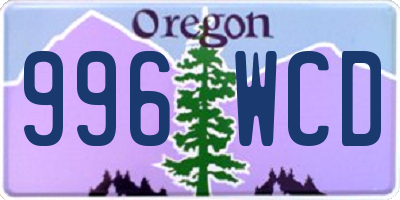 OR license plate 996WCD