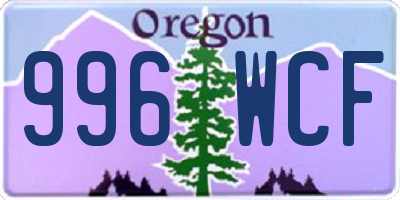 OR license plate 996WCF