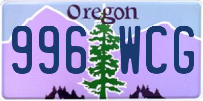 OR license plate 996WCG