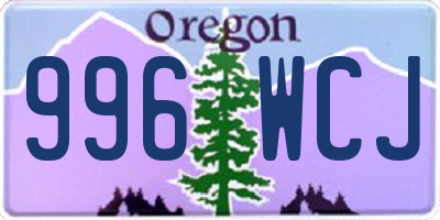 OR license plate 996WCJ