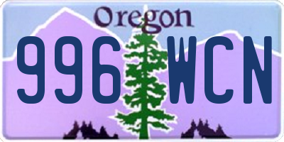 OR license plate 996WCN