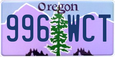 OR license plate 996WCT