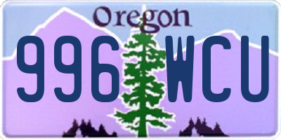 OR license plate 996WCU