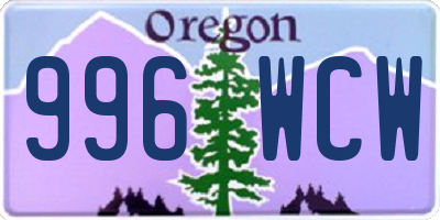 OR license plate 996WCW