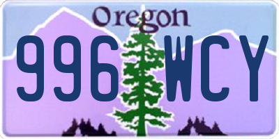 OR license plate 996WCY