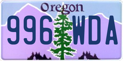 OR license plate 996WDA