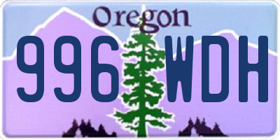 OR license plate 996WDH