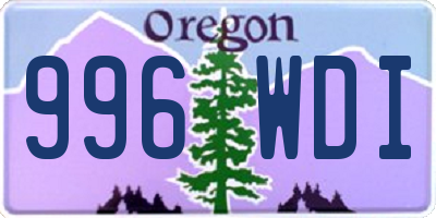 OR license plate 996WDI