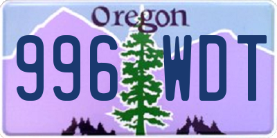 OR license plate 996WDT