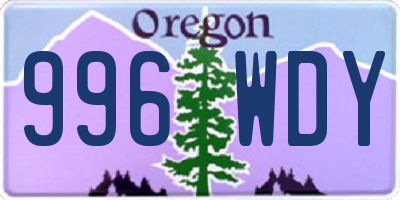 OR license plate 996WDY