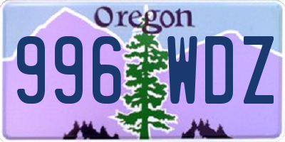 OR license plate 996WDZ