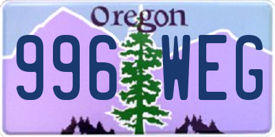 OR license plate 996WEG