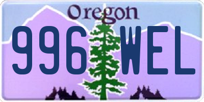 OR license plate 996WEL