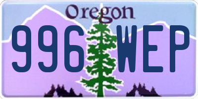 OR license plate 996WEP