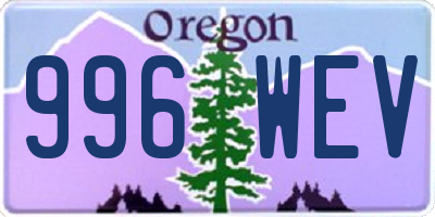 OR license plate 996WEV
