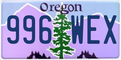 OR license plate 996WEX