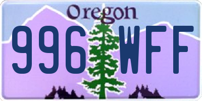 OR license plate 996WFF