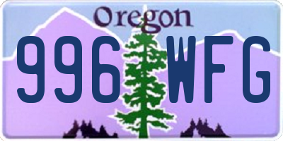 OR license plate 996WFG