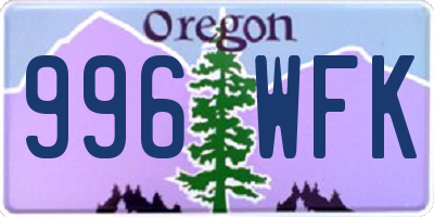 OR license plate 996WFK