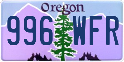 OR license plate 996WFR