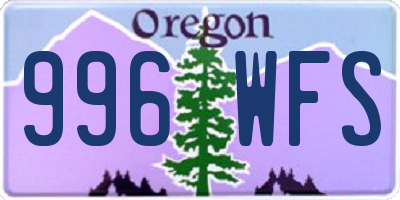 OR license plate 996WFS
