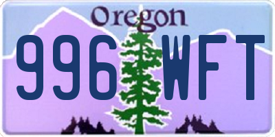 OR license plate 996WFT