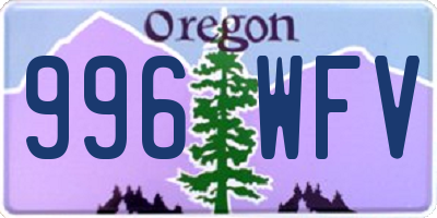 OR license plate 996WFV