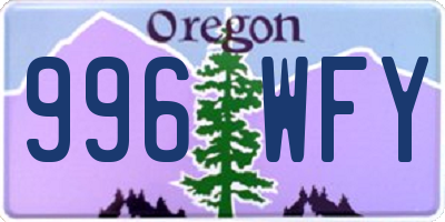 OR license plate 996WFY