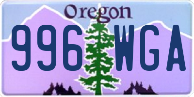 OR license plate 996WGA