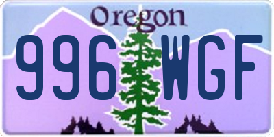 OR license plate 996WGF
