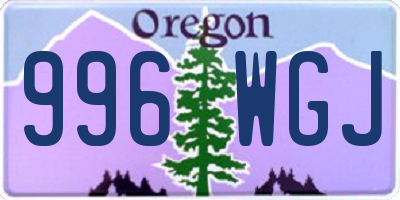 OR license plate 996WGJ